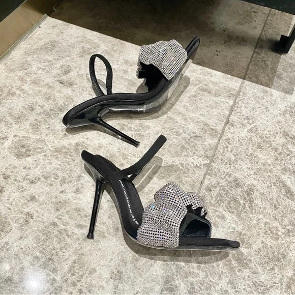 Alexander Wang Black Heels with Crystal Accents